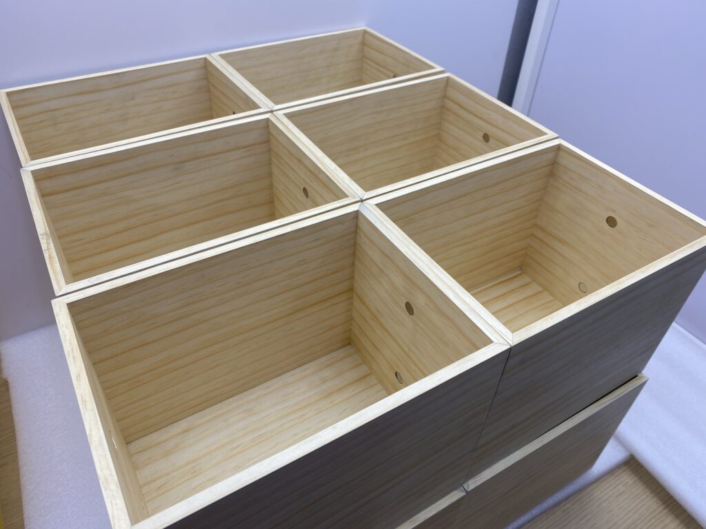 Modular Wood Display with Multiple Sizes